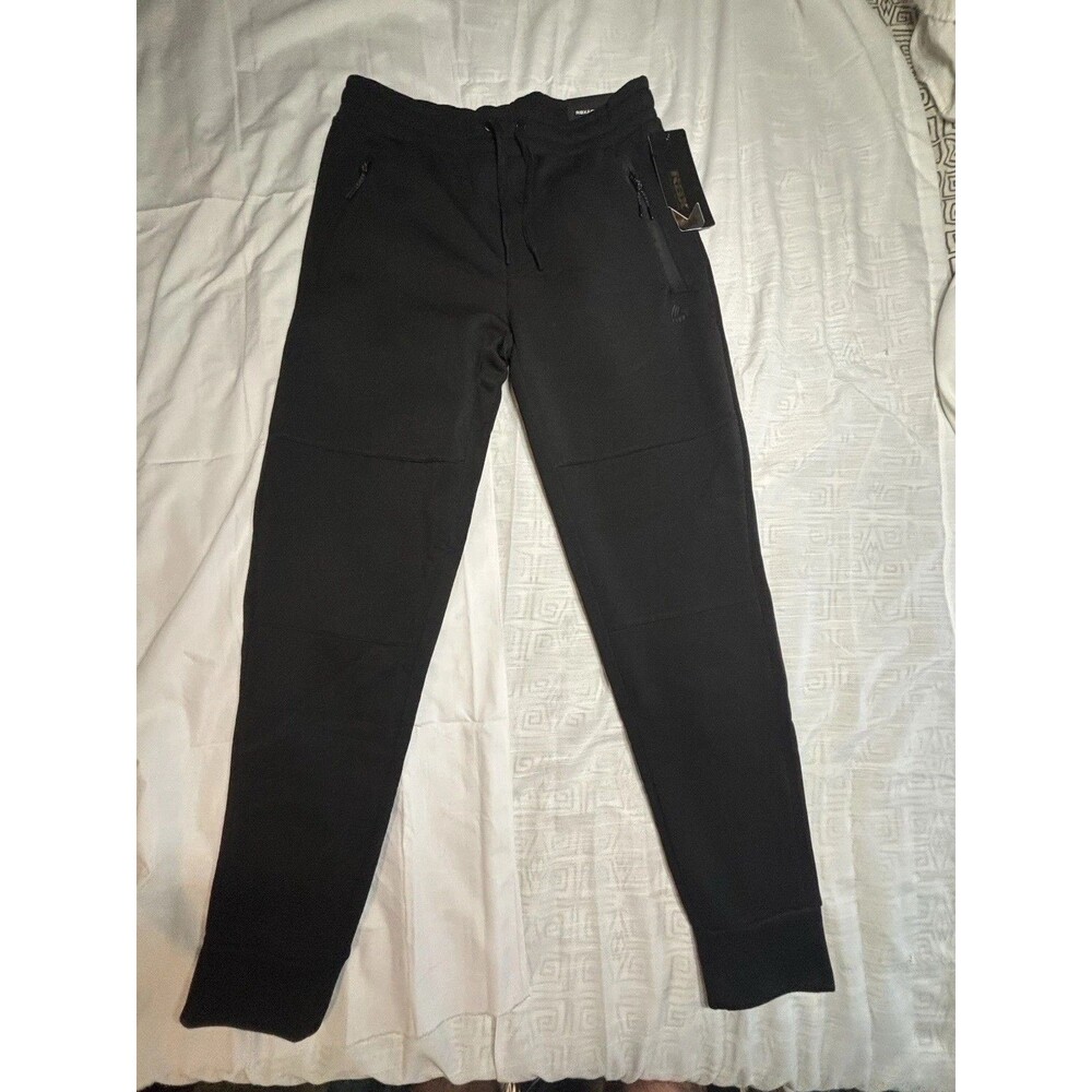 RBX Live Active Men’s Jogger Sweatpants Black Athletic Zip Pockets Size M NWT